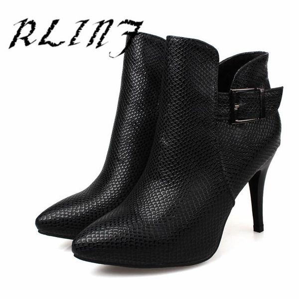 

boots rlinf snake ankle classic high heel women's, Black
