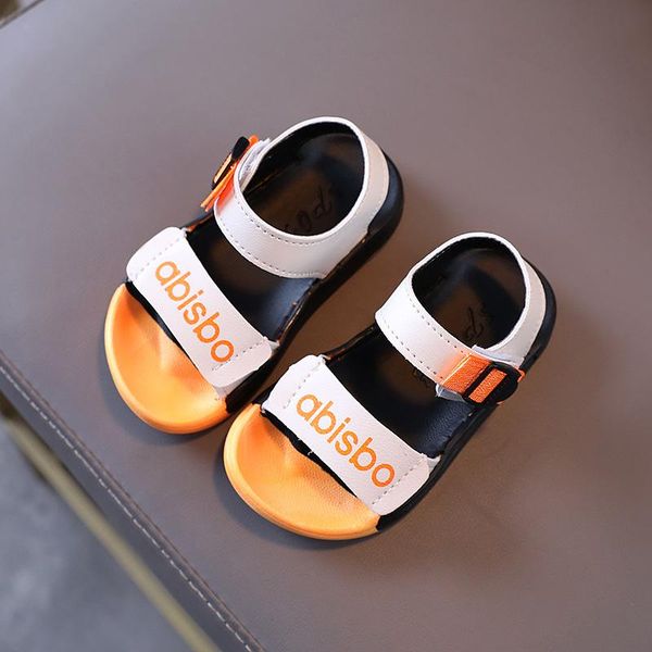 

sandals children boys summer soft soled anti-slip toddler kids shoes letter print casual sandalias korean open toe beach, Black;red