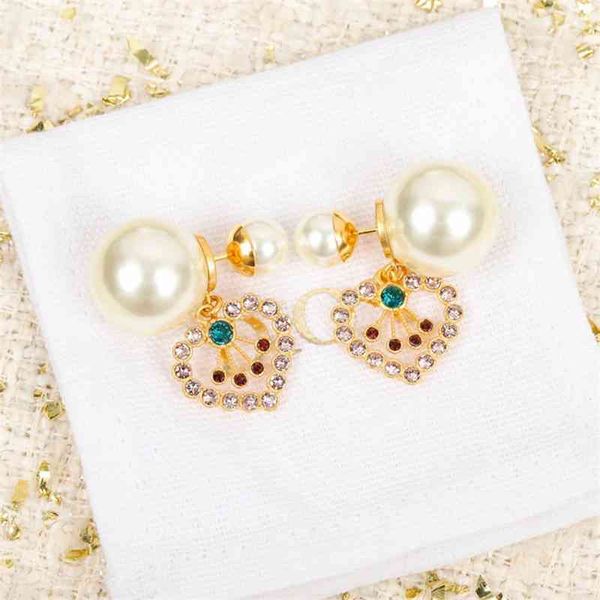 

special offer 75% off outlet online dijia jiachao new letter pearl earrings for women, Golden