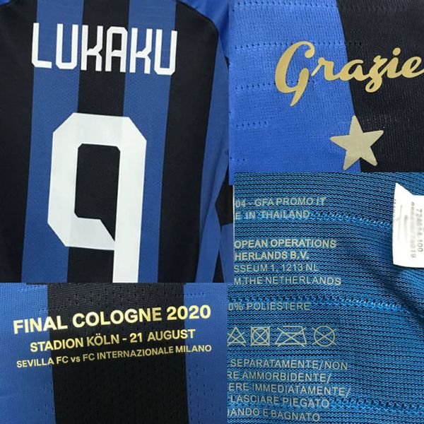 

final cologne 2020 match worn player issue lukaku lautaro barella custom any name number soccer patch badge