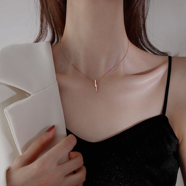 

boutique jewelry for women fashion necklace light luxury niche new female contracted collarbone chain design feeling necklace, Silver