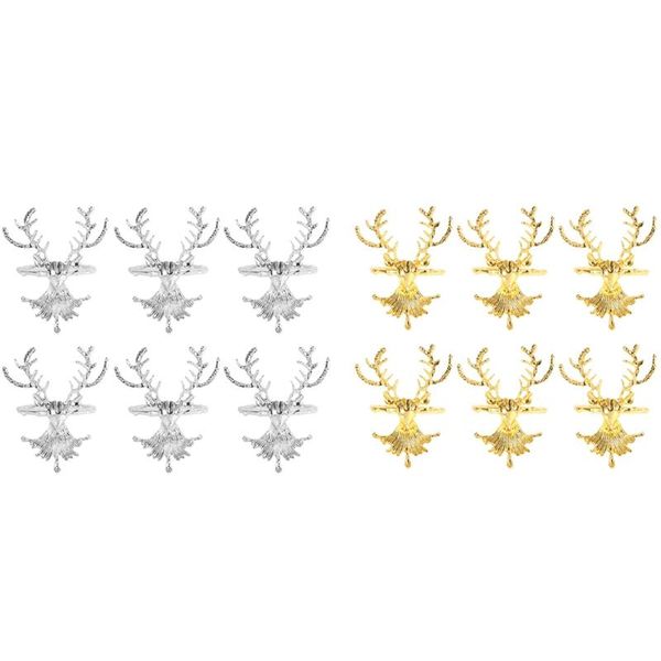 

napkin rings christmas reindeer head fashion alloy holders buckles, 6pcs