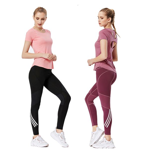 

women clothes yoga sets jogging clothing gym workout fitness sports t-shirts broek running training suit pack, Gray