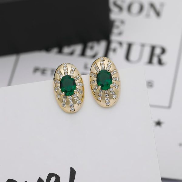 

stud micro wax inlay hollow earrings women luxury wedding fashion jewelry s925 natural zircon flower earring gift, Golden;silver