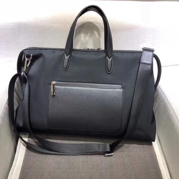 

duffel bags men's black nylon and leather travel bag waterproof casual business handbag large capacity messenger