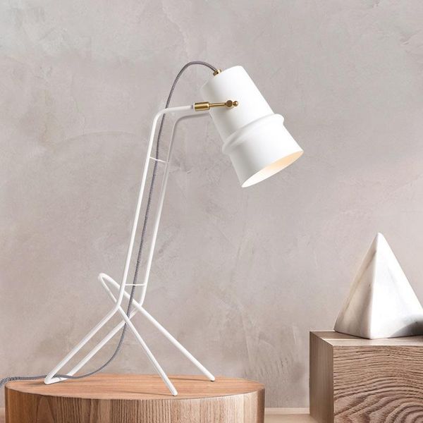 

table lamps e27 iron lamp metal white reading desk college students simple creative bedroom bedside
