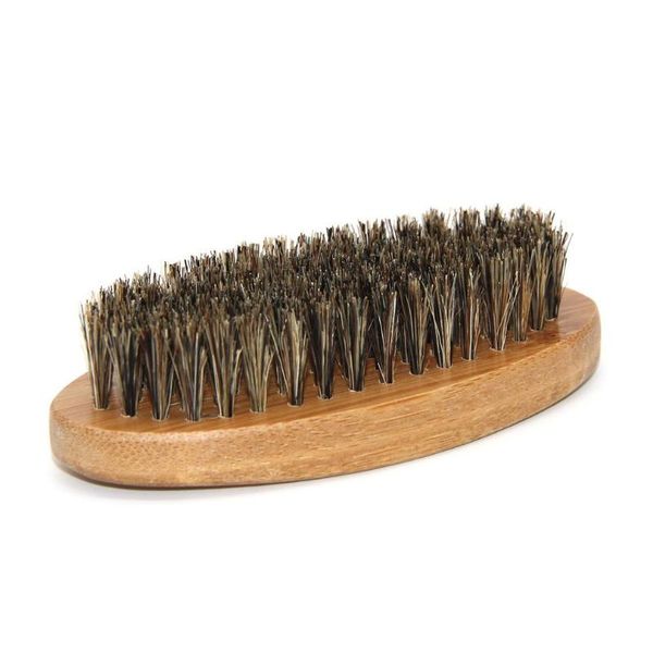 

party favor men boar hair bristle beard mustache brush hard round wood handle