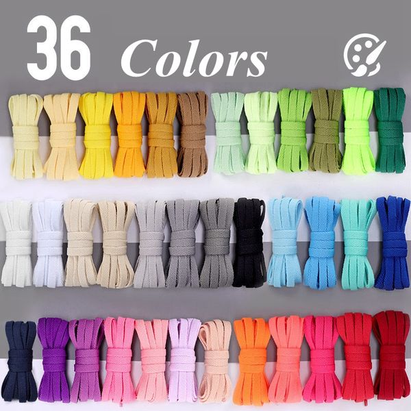 

36colors flat shoelaces air force sneakers shoelace canvas shoes basketball shoes laces black white color shoes accessories 2 grade fashion, White;pink