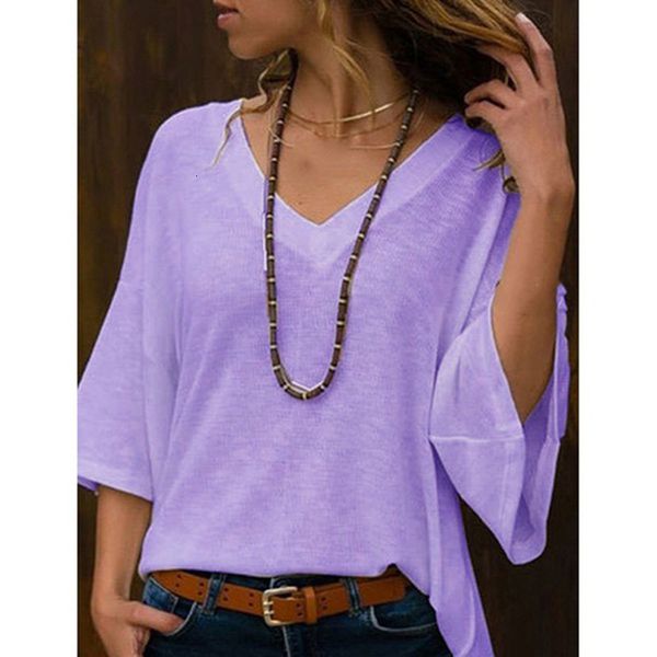 

salewomen's summer on big size slender shirt classic temperament v-neck mouw trui t-shirt women's clothing, White