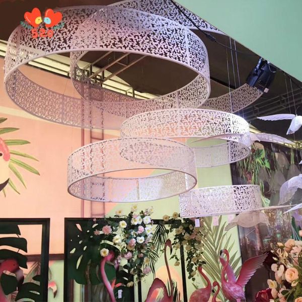 

party decoration wedding 5pcs/set props iron art sky carved ceiling ring stage background