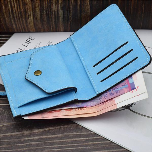 

women wallet pu leather blue purse short lady wallets, Red;black