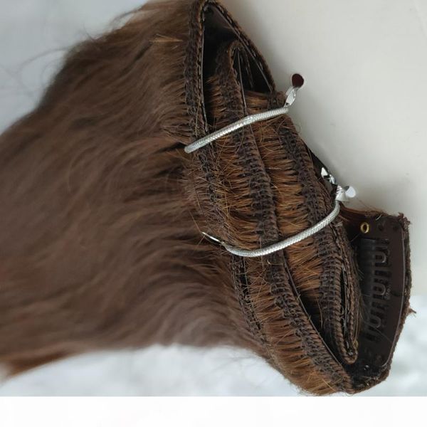 

peruvian clip on hair extensions 100g 8pcs set straight wave african american clip in human hair extension sets one pack, Black