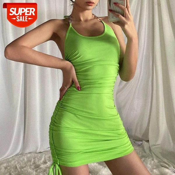 

2020 summer club vacation birthday party night sling dress women fashion solid color skinny kawaii mini wrap dress #ex2y, Black;gray