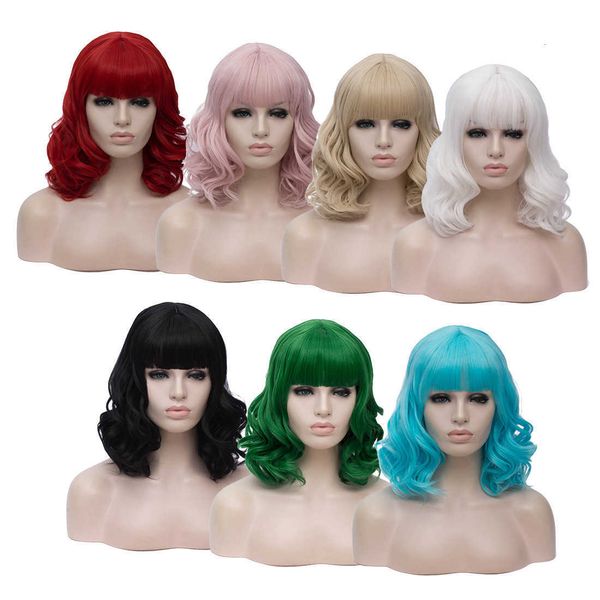 

wig pear blossom curly short hair, Black