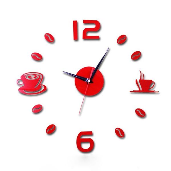 

restaurant bedroom office self adhesive acrylic battery powered living room mute running home decor diy wall clock clocks