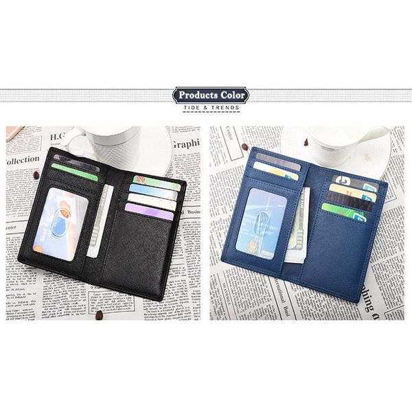 

bycobecy men and women ultra-thin simple rfid card holder multi-card slot pu leather driver license travel passport hold qylxas