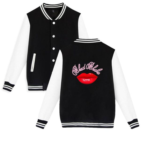 

men's jackets bhad bhabie baseball jacket polyester plus cotton trendy hip hop fashion print oversized 2021, Black;brown