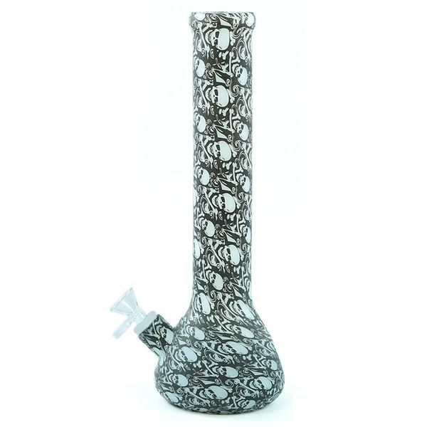 2022 nuovo Glow in the dark bong bicchiere bong in vetro silicone Heady Pipes shisha narghilè Dab Rig tubo dell'acqua vaso 13,5 