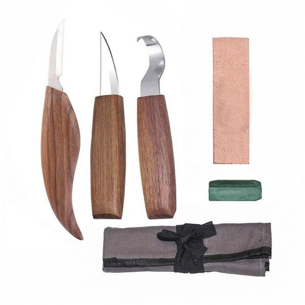 

professional hand tool sets 3/5pcs walnut wood carving knife chisel woodworking cutter set peeling woodcarving sculptural spoon