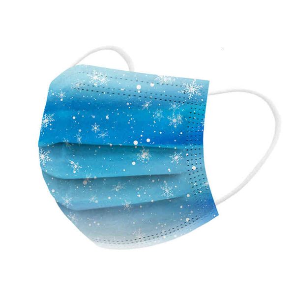 

party mask disposable three-layer filter band snowflake printed dust mask quality