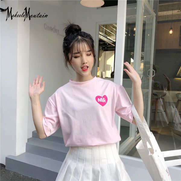 

new lolita 2021 strawberry milk t shirt women will see harajuku goth kawaii short sleeve of cartoon tshirt s schoolgirl 2y7z, White