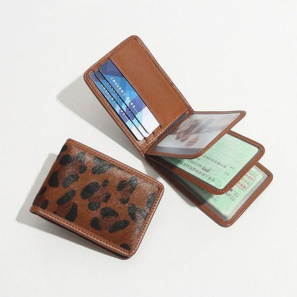 

card holders wallet leather bag women's purse carteira masculina, Brown;gray