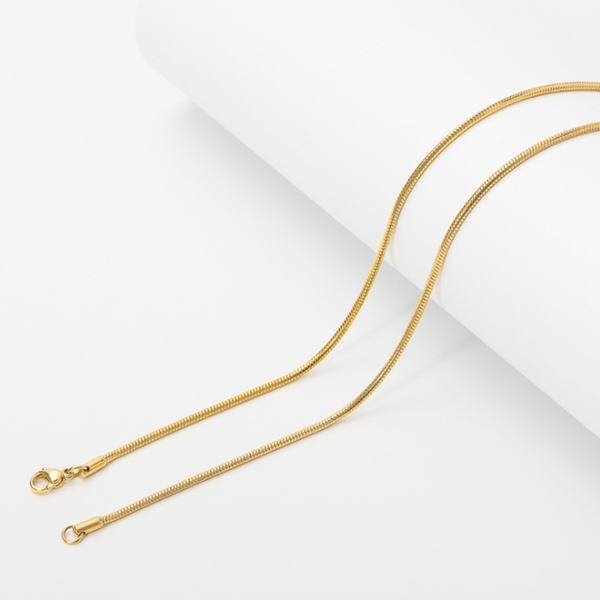 

chains drop gold color choker snake round bone chain necklace female stainless steel clavicle fashion neck neclaceses, Silver