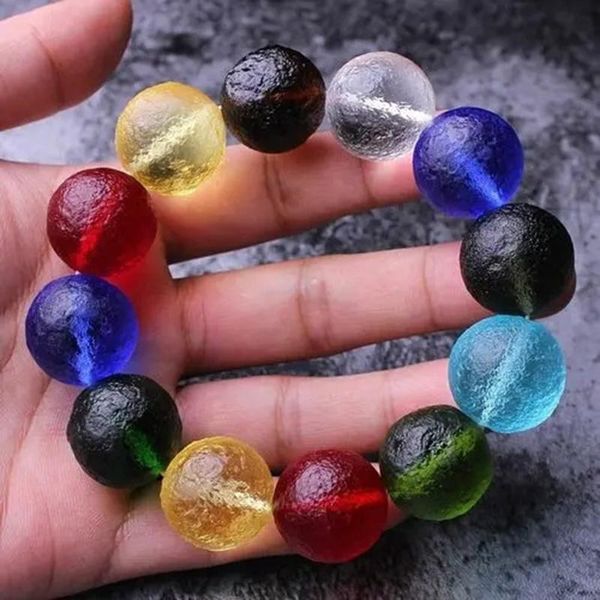 

beaded, strands 8mm green moldavite czech meteorite bracelet impact glass rough stone hand catenary crystal energy bracelets for women, Black