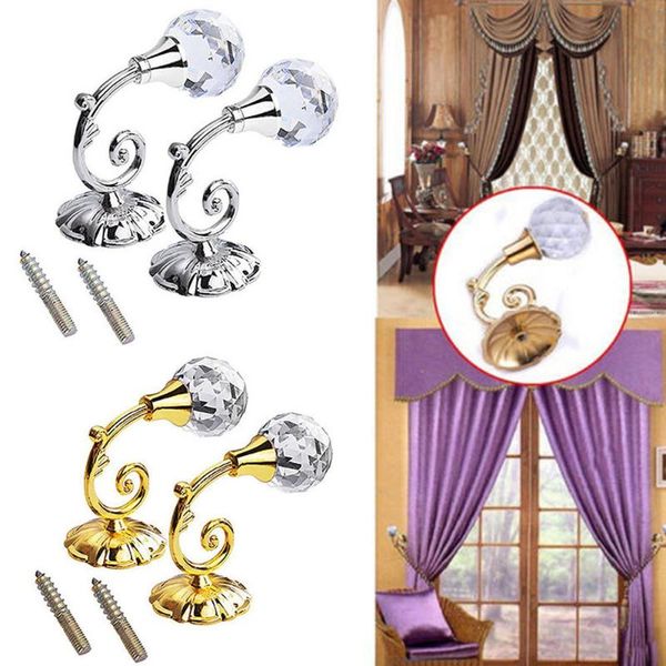 

hooks & rails 2pc large metal crystal glass curtain holdback wall tie back hanger holder advanced universal hook for living room