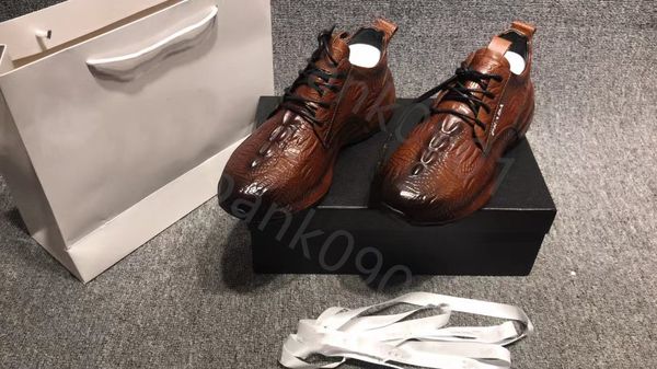 Luxus-Designer-Schuhe für Herren, echtes Leder, Krokodilleder, lässig, Großhandelspreis, hohe Qualität, Slide-Schaum-Sneaker, Martin-Läufer-Sandalen-Slipper mit Kastengröße 39–46