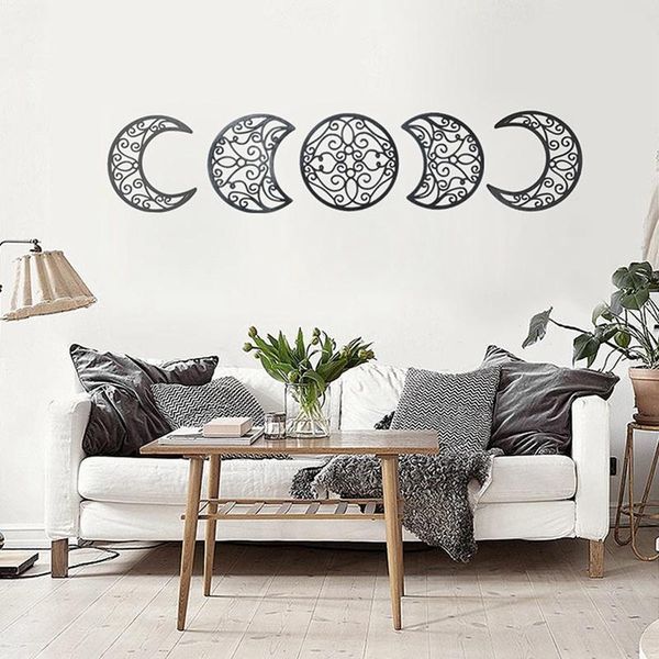

wall stickers 5 pcs moon phase 3d sticker set poster wood diy for home decor