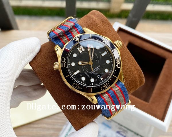 

2021 sea aqua business watches 007 terra men planet sport wristwatches ocean james bond boss master mens watch d1035, Slivery;black