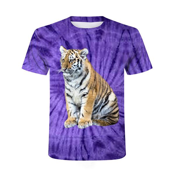 

2020 fashion new 3d printed t-shirt boys and girls personalized animal cat t-shirt children cartoon short sleeve t-shirt, Blue