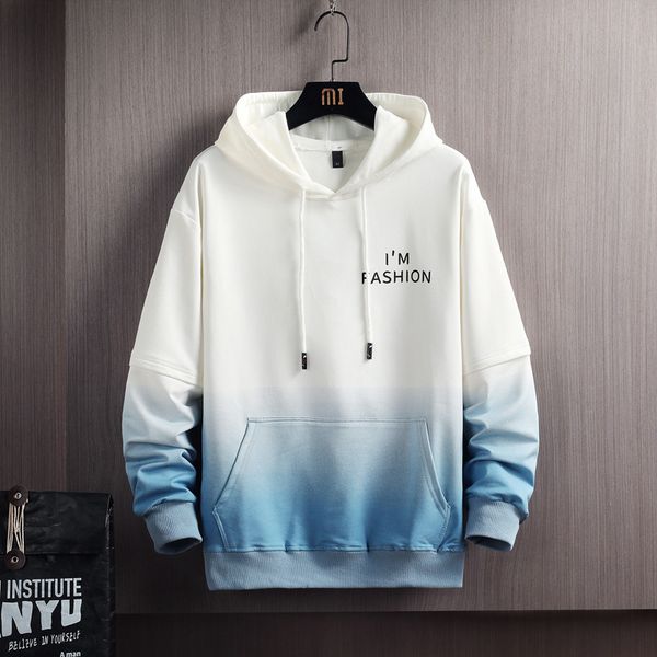 

fashion trend - w612-2021 spring fashion youth hooded men's sweater, Black