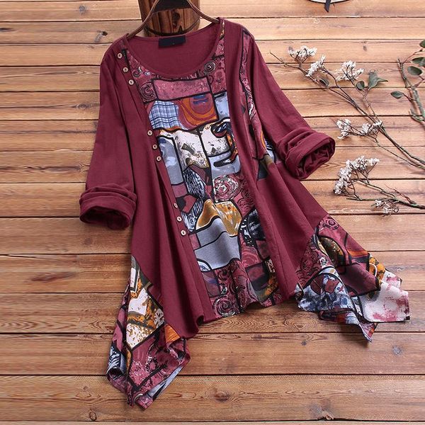 

plus size 4xl 5xl long sleeve blouse women ethnic style contrast color and blouses female blusas casual loose tunic, White