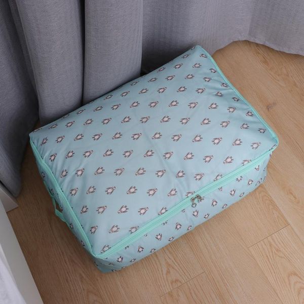 

storage bags breathable pillow beddings blanket clothes organizer containers with zipper(navy)