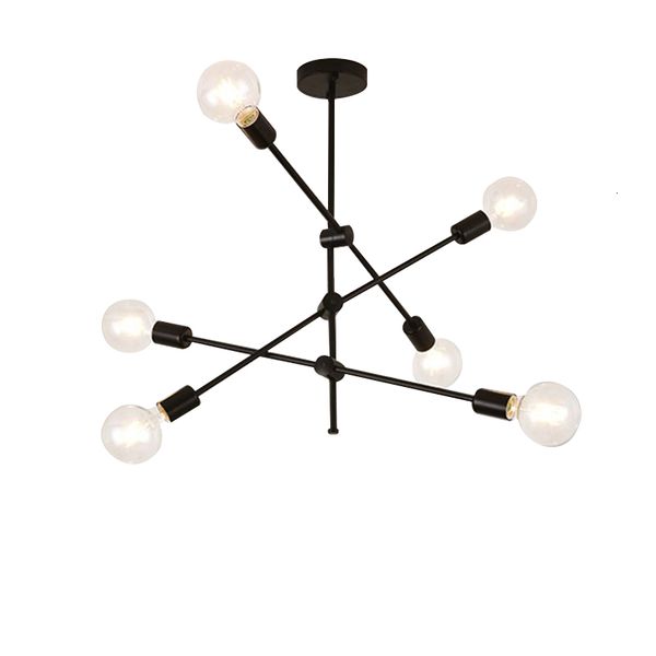 

2021 new rotating black sputnik household led modern metal chandelier northern europe n06d