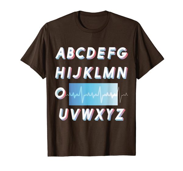 

alphabet nurse heartbeat t-shirt nursing gift, White;black