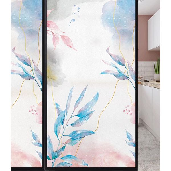 

window stickers color creative plant glass film toilet bathroom sticker anti-glare frosted cellophane shading