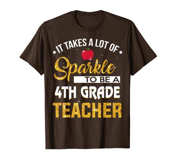 

it takes a lot of sparkle to be a 4th grade teacher t-shirt, White;black