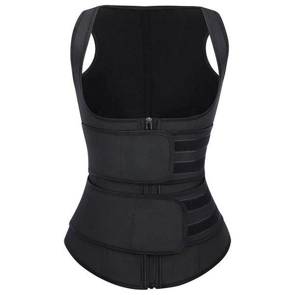 

women's shapers neoprene shaper waist trainer double corset sweat slimming belt for women weight loss compression trimmer workout fitne, Black;white