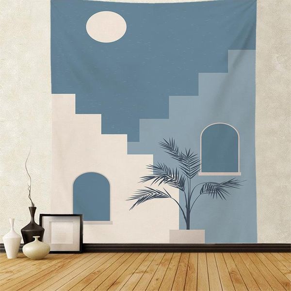 

tapestries boho blue tapestry plant flower wall hanging room decor nordic dorm apartment tapiz home salon decoration