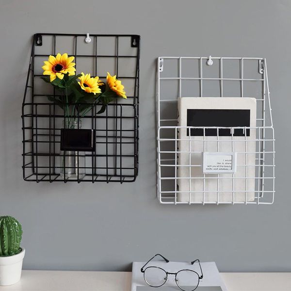 

metal mesh wire shelf hanging folder mail doent organizer newspaper azine storage shelf wall shelves