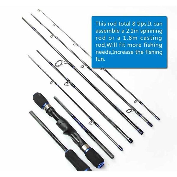 

8 sections carbon fiber fishing rod tackle travel fishing casting spinning rods china pole for fly ca jllrtp insyard
