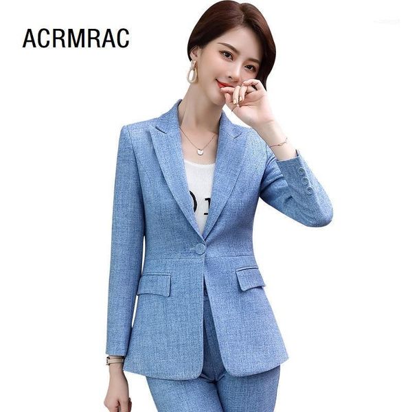 

women's two piece pants women suits autumn winter blazers office lady formal work clothes woman set 99381, White