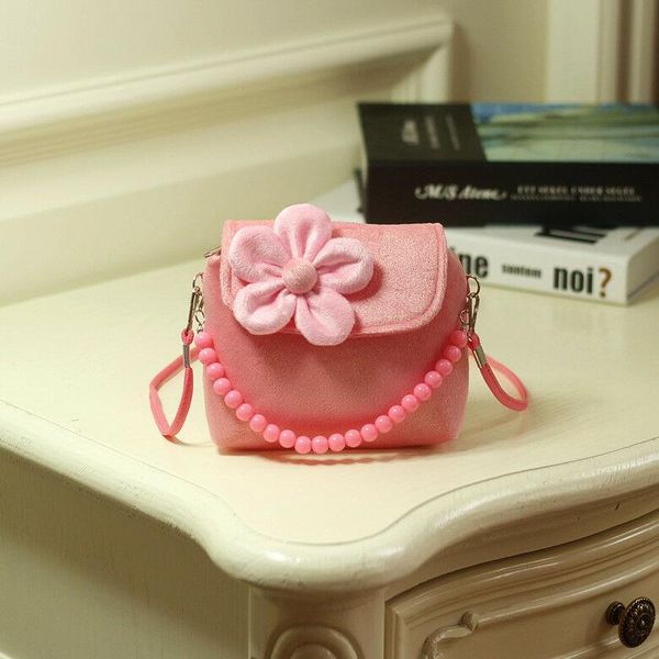 

2021 new lovely baby girls kids 3d flower mini zipper shoulder messenger purse bag leopard candy color coin purses gift