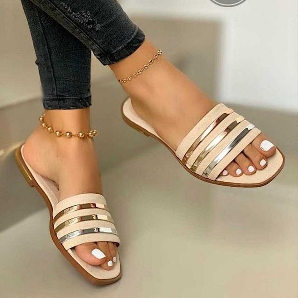 

ladies slippers beach summer shoes bling gold female flat slides outdoor women casual sandals plus size 35-43, Black
