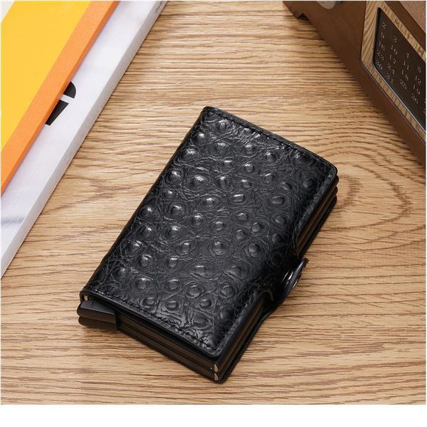

bycobecy 2020 new pu leather credit card holder aluminium double box fashion men and women metal rfid vintage travel car jllefc