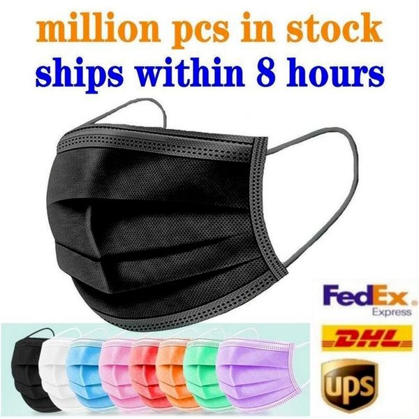 

stock fast ship colorful disposable face masks with elastic ear loop 3 ply breathable for blocking dust air anti-pollution mask h15