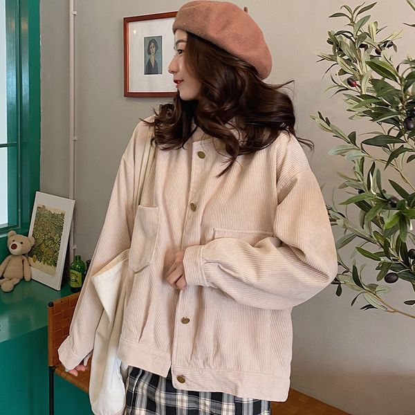 

2021 veludo outono inverno coreano roupas moda para mulheres jaqueta manga longa all-match manter casaco 8irn, Black;brown